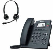 Telefonia VoIP - Telefon VoIP z słuchawką call center Yealink T31 + Platora Pro-D - miniaturka - grafika 1