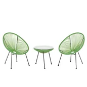 Meble ogrodowe - Beliani Zestaw mebli balkonowych rattanowy zielony ACAPULCO II - miniaturka - grafika 1