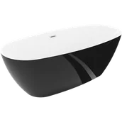 Wanny - Mexen Luvo Slim wanna wolnostojąca 170 x 75 cm, biała/czarna, przelew nikiel szczotkowany - 52801707575-97 - miniaturka - grafika 1