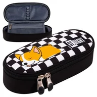 Piórniki - St. Right Piórnik Szkolny Saszetka Usztywniona Z Wewnętrzną Klapką Etui Na Przybory Szkolne Sleepy Corgi - miniaturka - grafika 1