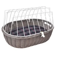 Sprzęt podróżny i transportery dla psów - Aumüller Koszyk rowerowy z kratką ochronną na bagażnik, szary - miniaturka - grafika 1