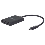 Adaptery i przejściówki - Adapter Splitter Usb-c Na 2X Hdmi 4K Z Mst Hub - miniaturka - grafika 1