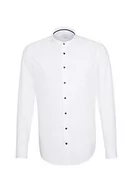 Koszule męskie - Seidensticker Męska koszula biznesowa z długim rękawem, ze stójką, nie wymaga prasowania, biały (biały 1), 40 - miniaturka - grafika 1