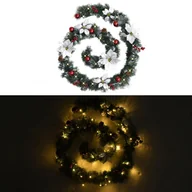 Ozdoby bożonarodzeniowe - vidaXL Świąteczna girlanda z lampkami LED zielona 2,7 m PVC 320971 - miniaturka - grafika 1