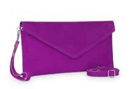 Torebki damskie - Torebka Skórzana Kopertówka Vera Pelle Fuksja - miniaturka - grafika 1