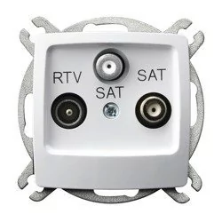 Ospel elektro Gniazdo RTV-SAT z dwoma wyjściami SAT - Karo GPA-S2S/M/00 - Gniazdka elektryczne - miniaturka - grafika 1