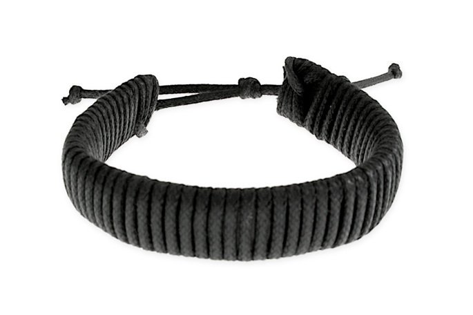 Bransoletka Czarna Sznurkowa Swobodna