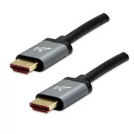 Kable komputerowe i do monitorów - Video Kabel HDMI M - HDMI M, HDMI 2.1 - Ultra High Speed, 2m, pozłacane złącza, aluminiowa obudowa,, szary, Logo 8K@60Hz, 48Gb/s - miniaturka - grafika 1