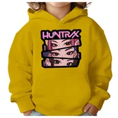Bluzy dla dziewczynek - BLUZA DZIECIĘCA KPOP DEMON HUNTERS HUNTRIX 110-116 Z KAPTUREM BAWEŁNIANA - miniaturka - grafika 1