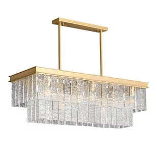 Wisząca lampa pałacowa ICELAND ST-6308-10C Step kryształki białe złote - Lampy sufitowe - miniaturka - grafika 1