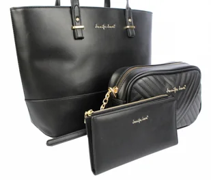 Torebka Skóra Włoska Z Kosmetyczką Oraz Portfelem 3w1 JENNIFER JONES Elegancki Stylowy Kuferek 3140 CZARNY - Torebki damskie Torebka Skóra Włoska Z Kosmetyczką Oraz Portfelem 3w1 JENNIFER JONES Elegancki Stylowy Kuferek 3140 CZARNY - Torebki damskie - miniaturka - grafika 18