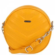 Torebki damskie - Okrągła Listonoszka Damska firmy David Jones Żółta - miniaturka - grafika 1