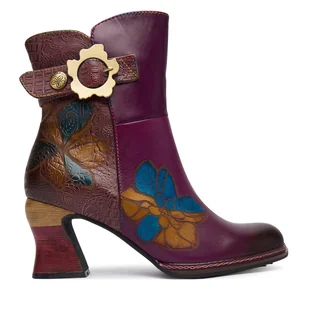 Botki Laura Vita Eleao 02 Fioletowy - Botki damskie - miniaturka - grafika 1