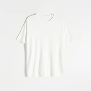 Reserved - Sweter z krótkim rękawem - Biały - Swetry męskie - miniaturka - grafika 1