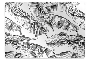 Mata pod fotel biurowy Czarne liście 120x90 cm - Podnóżki, podpórki, podkładki - miniaturka - grafika 1