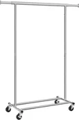 Wieszaki i stojaki - Mobilny wieszak na ubrania srebrny chrom - miniaturka - grafika 1