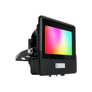 Projektor LED WiFi V-TAC 10W Czujnik Ruchu Czarny Z MUFĄ SMART Amazon Alexa Google Home VT-5191S RGB+3000K-6500K 725lm - Lampy ogrodowe - miniaturka - grafika 1