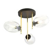 Lampy sufitowe - Argo lampa sufitowa 3xE14 czarna/złota/transparentna 1273/3 - miniaturka - grafika 1