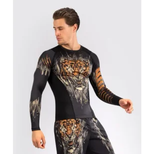 Venum Rashguard Długi Rękaw Tiger Long Sleeve Black - Kimona, stroje i obuwie - miniaturka - grafika 1