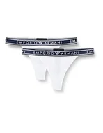Majtki damskie - Emporio Armani Majtki Stringi (Paczka 2) Damskie, Biały, XL - miniaturka - grafika 1