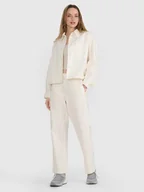 Spodnie damskie - Damskie spodnie tkaninowe 4F 4FRSS25TTROF1448-11S Biały Roz. S - miniaturka - grafika 1