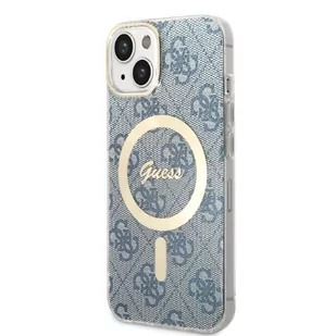 Guess Zestaw GUBPP14SH4EACSB Case+ Charger iPhone 14 6,1" niebieski/blue hard case 4G Print MagSafe - Etui i futerały do telefonów Guess Zestaw GUBPP14SH4EACSB Case+ Charger iPhone 14 6,1" niebieski/blue hard case 4G Print MagSafe - Etui i futerały do telefonów - miniaturka - grafika 2
