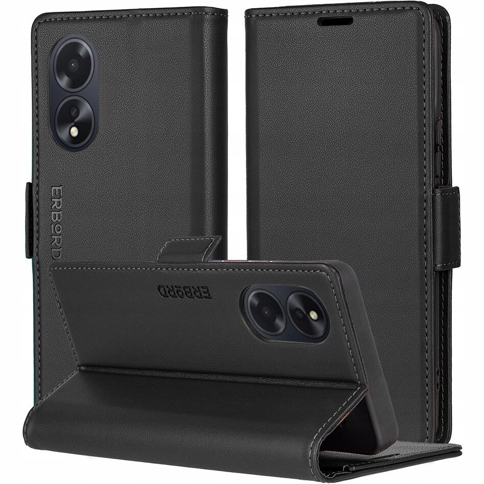 Etui z klapką do Oppo A18 4G A38 4G Erbord magnetyczne case portfel skóra