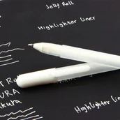 Przybory szkolne - cienkopis biały do rysowania pisania zakreślacz pisak mazak długopis - miniaturka - grafika 1