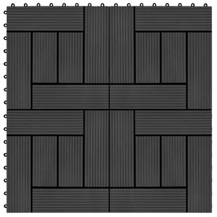 VidaXL Lumarko Płytki tarasowe, 22 szt., 30 x 30 cm, 2 m, WPC, czarne 277803 VidaXL - Podesty i deski tarasowe - miniaturka - grafika 1