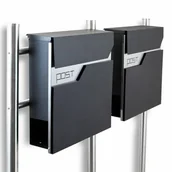 Skrzynki na listy - Podwójna Skrzynka pocztowa na listy 2szt Wolnostojąca na słupku inox - miniaturka - grafika 1