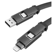 Kable USB - Energea Bazic 4w1 USB-A/USB-C - USB-C/Lightning 1m Czarny - miniaturka - grafika 1