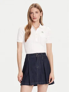 Lacoste Polo DF5296 Écru Slim Fit - Koszulki i topy damskie - miniaturka - grafika 1