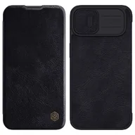 Etui i futerały do telefonów - Nillkin Qin Leather Pro Case etui iPhone 14 osłona na aparat kabura pokrowiec obudowa z klapką czarny - miniaturka - grafika 1