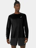 Koszulki męskie - Asics Longsleeve Katakana Ls 2011C758 Czarny Ahletic Fit - miniaturka - grafika 1