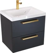 Szafki łazienkowe - Szafka z Umywalką ATHOS 50 cm MAT - Uchwyt Złoty - miniaturka - grafika 1