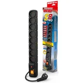 Listwy zasilające - HSK Listwa przeciwprzepięciowa Acar S8 Pro, 8 gniazd, 1.5 m - miniaturka - grafika 1