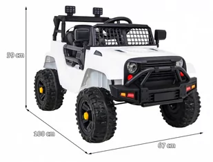 Autko Jeep Dark Night na akumulator dla dzieci Biały + Wolny Start + EVA + Audio LED - Samochody i pojazdy dla dzieci - miniaturka - grafika 2