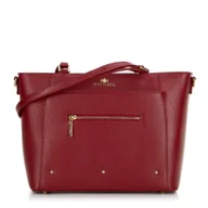 Torebki damskie - Damska shopperka ze skóry z kieszonkami czerwona - miniaturka - grafika 1