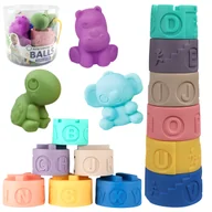 Klocki - Piłki Klocki Piłeczki Sensoryczne Do Układania Antystresowe Kolorowe 9 Szt - miniaturka - grafika 1