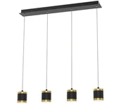 Lampy sufitowe - Wofi 7003-404-LED Żyrandol ściemnialny na lince TOULOUSE LED/34W/230V czarne/złoty - miniaturka - grafika 1