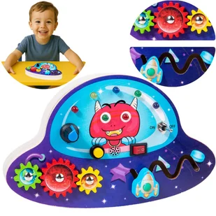 ZABAWKA MANIPULACYJNA MONTESSORI DREWNIANA SENSORYCZNA KOSMOS DLA DZIECI 3+ - Zabawki sensoryczne - miniaturka - grafika 1