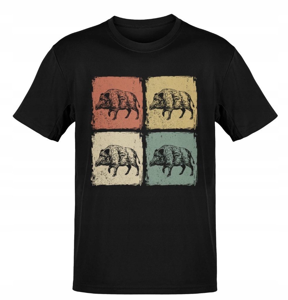 KOSZULKA Z NADRUKIEM MĘSKA ŚMIESZNA T-SHIRT DZIK ZWIERZAK r. L