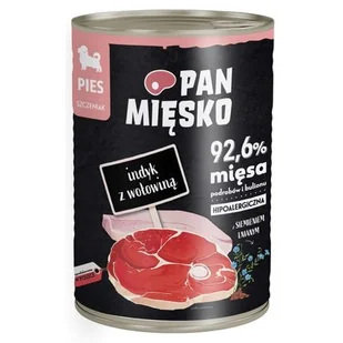 PAN MIĘSKO - Karma mokra dla SZCZENIĄT indyk z wołowiną puszka 400g - Mokra karma dla psów - miniaturka - grafika 1
