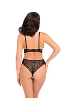 Komplety bielizny - Brazyliany damskie z wysokim stanem i koronką kod 193/1 czarne  XL - miniaturka - grafika 1