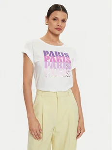 Morgan T-Shirt 241-DPARIS Biały Regular Fit - Koszulki i topy damskie - miniaturka - grafika 1