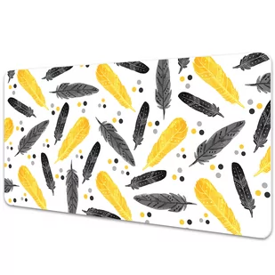 Podkładka na biurko Czarne Złote Pióra 100x50 cm - Podkładki na biurko - miniaturka - grafika 1