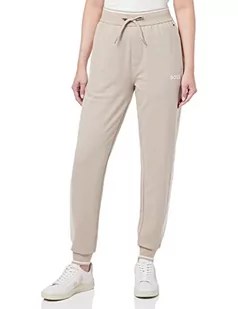 BOSS Męskie spodnie dresowe, mieszanka bawełny, dresy z kontrastowymi wstawkami i logo, Jasnobeżowy275, XL - Spodenki męskie - miniaturka - grafika 1