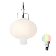Lampy ogrodowe - QAZQA Inteligentna lampa wisząca zewnętrzna biała 35 cm z WiFi A60 - Pion - miniaturka - grafika 1