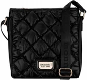 Torebki damskie - TOREBKA LISTONOSZKA MONNARI PIKOWANA CZARNA MAT - miniaturka - grafika 1