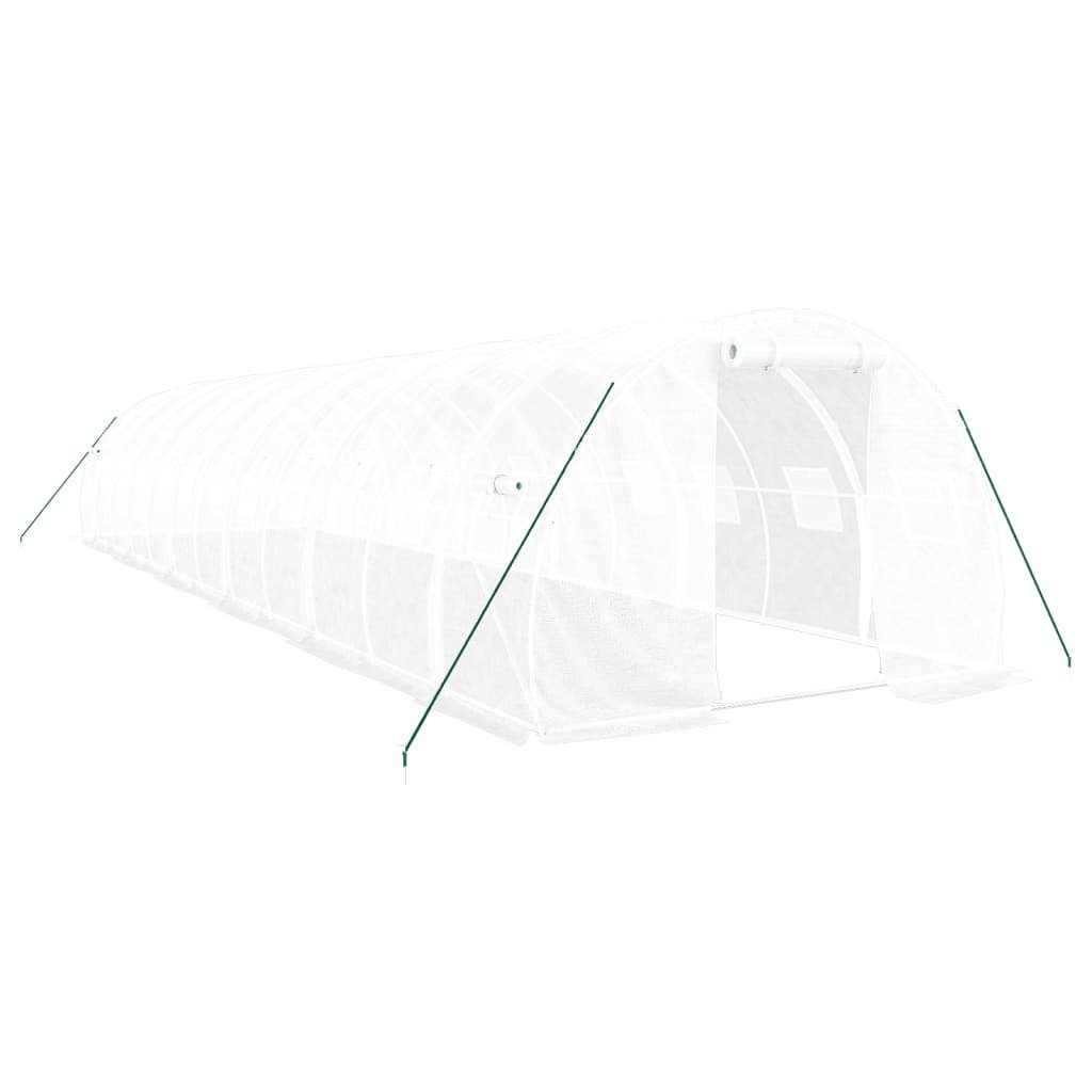Prolenta Premium - Szklarnia z ramą stalową biała 36 m² 12x3x2 m